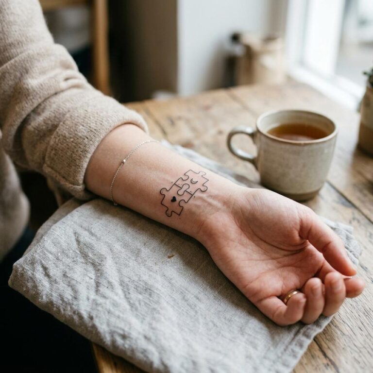 Puzzle Pair tattoo idea for women