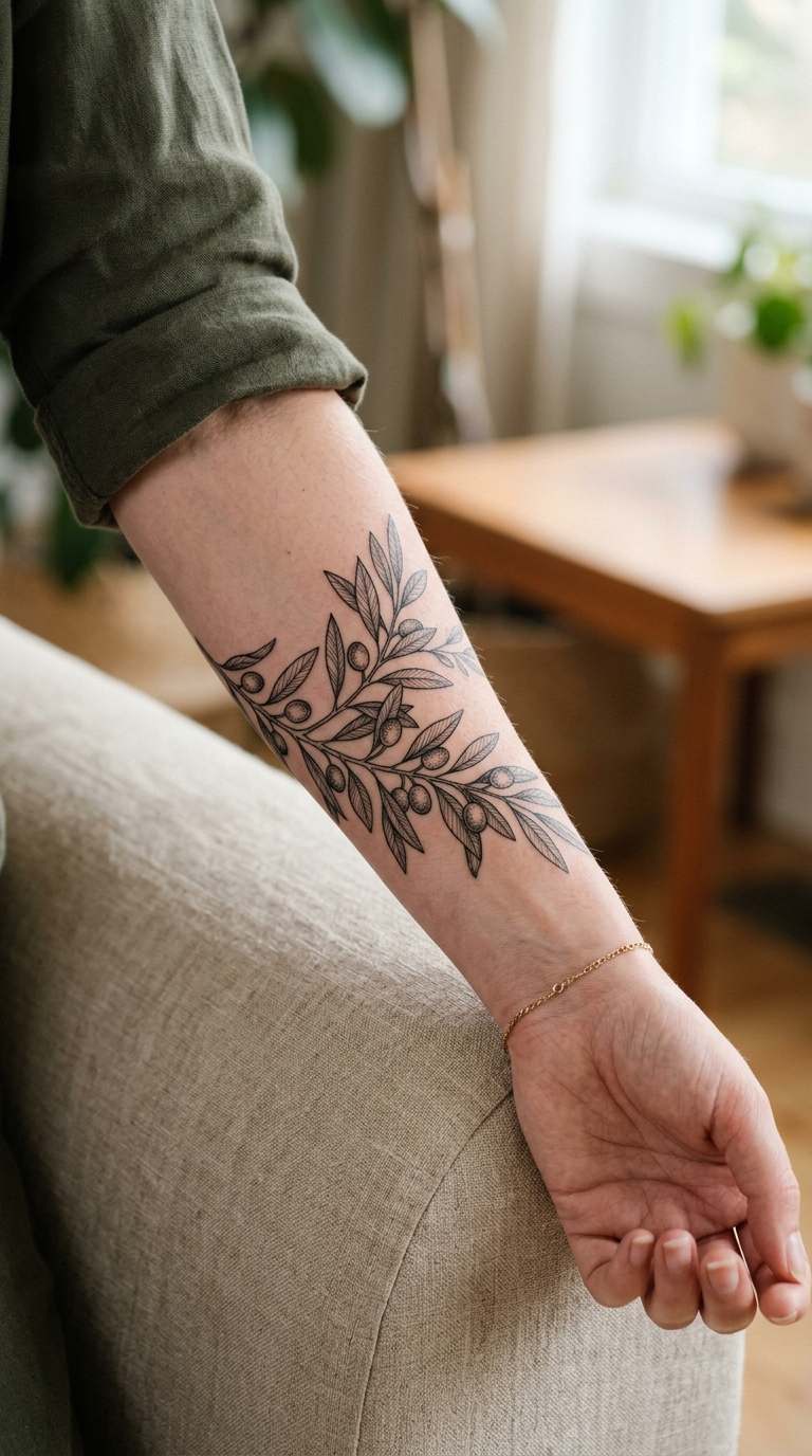 Outline Heart with Dagger Line tattoo idea for women