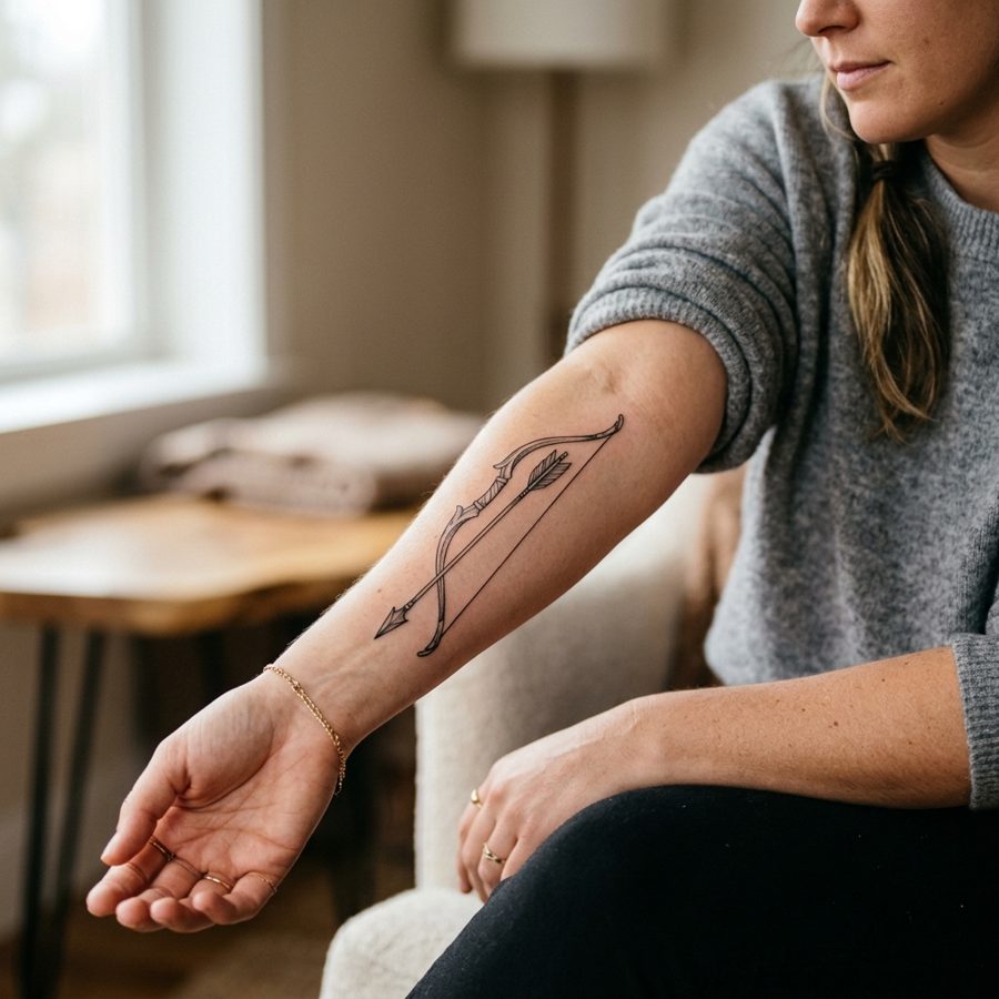 Huntress Bow tattoo idea for women