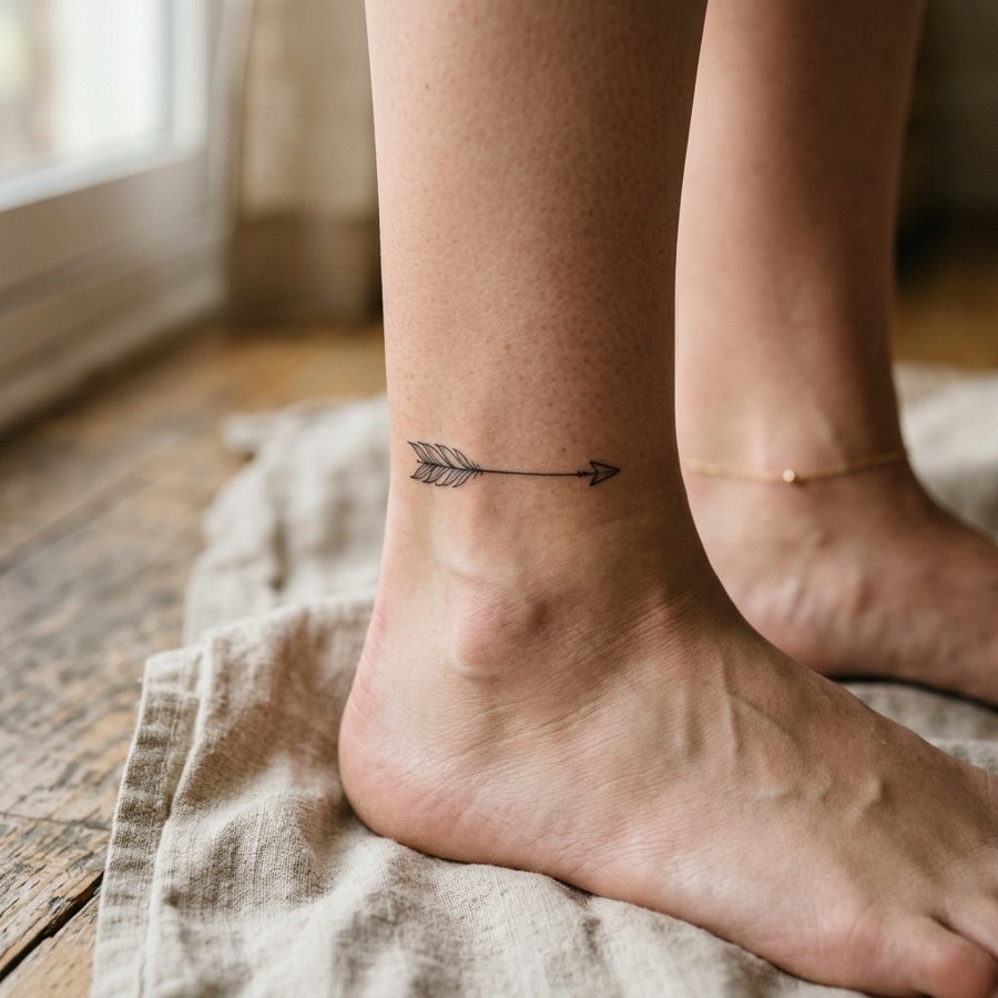 Single Arrow tattoo idea for women
