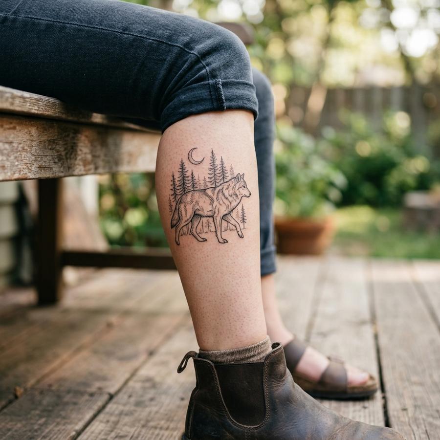 The Wolf tattoo idea for women