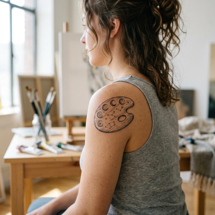 Starry Palette tattoo idea for women