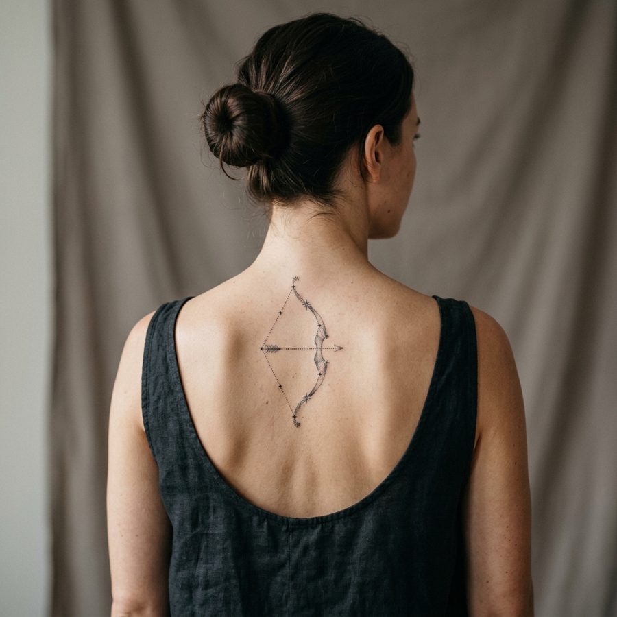 Constellation Bow tattoo idea for women