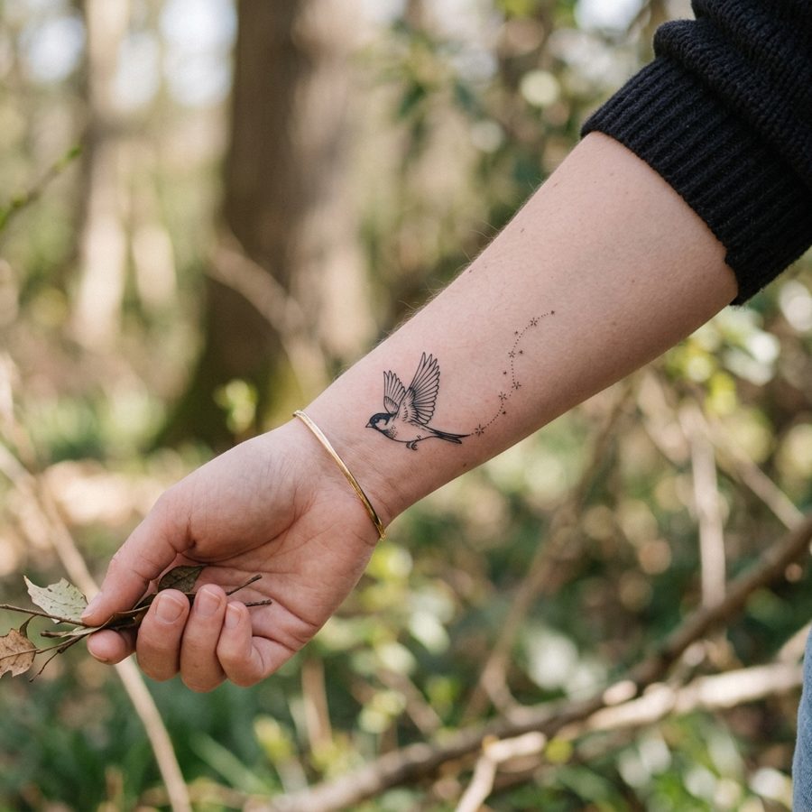 Starbird in Flight tattoo idea for women