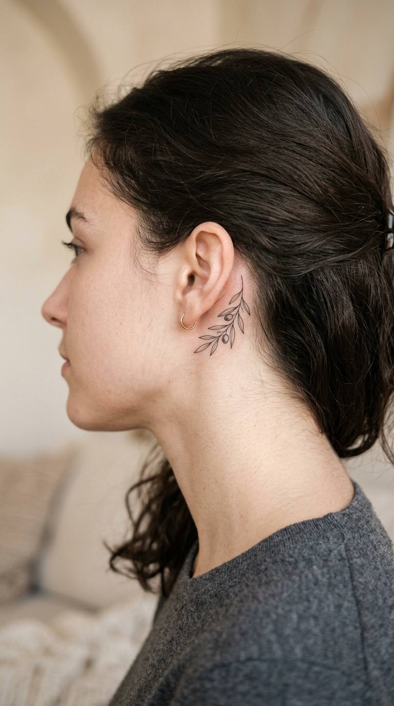 Fine Line Floral Heart tattoo idea for women