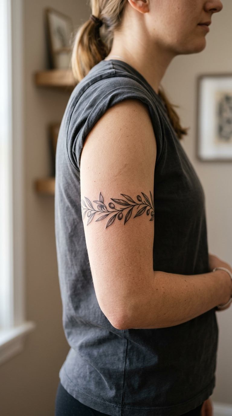 Black Rose Thorns tattoo idea for women
