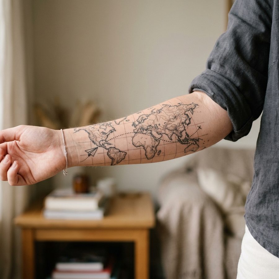 Paper Plane Post tattoo idea for women