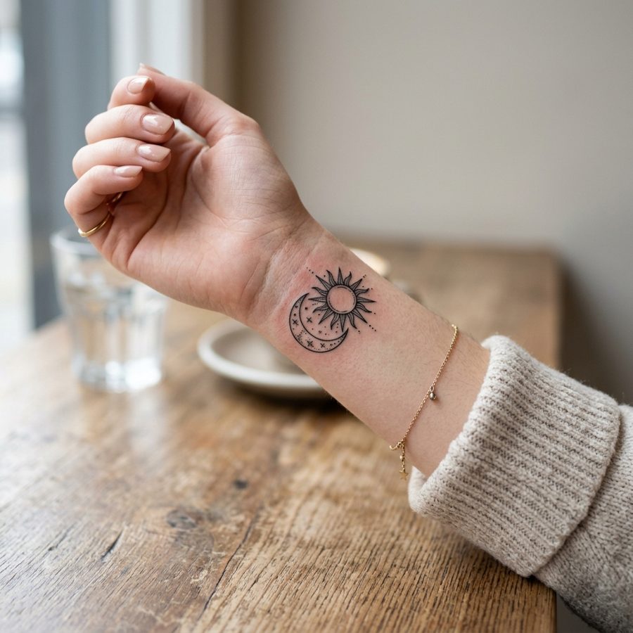 Two Time Zones tattoo idea for women