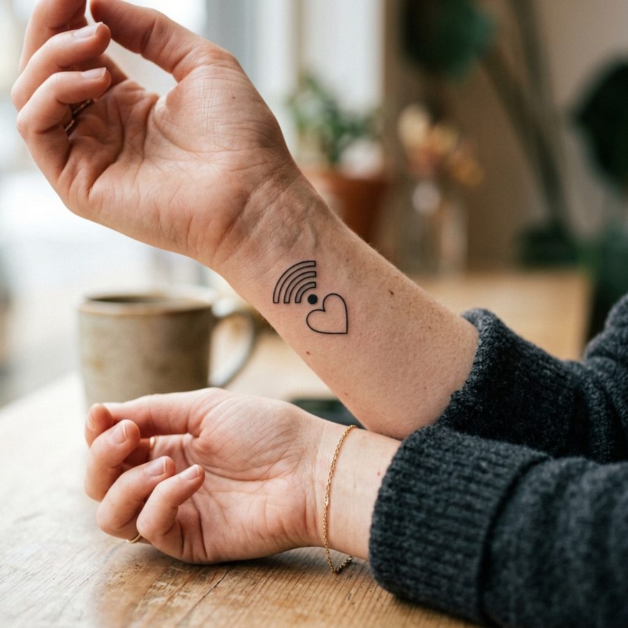 Signal Heart tattoo idea for women