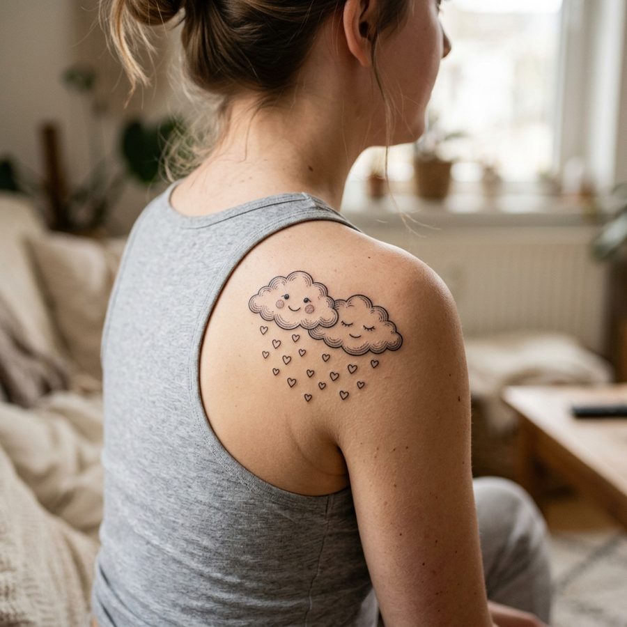 Heart Rain tattoo idea for women