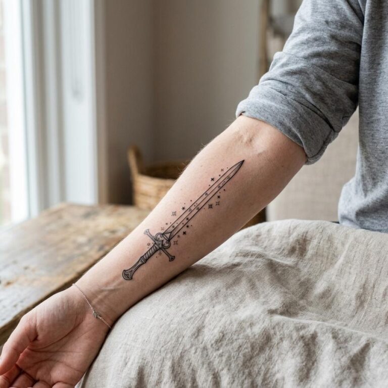 Starlit Sword tattoo idea for women