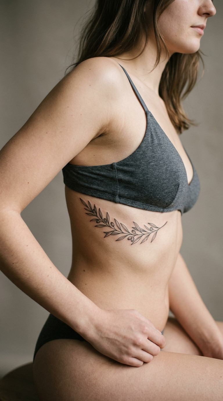 Ribcage Stem tattoo idea for women