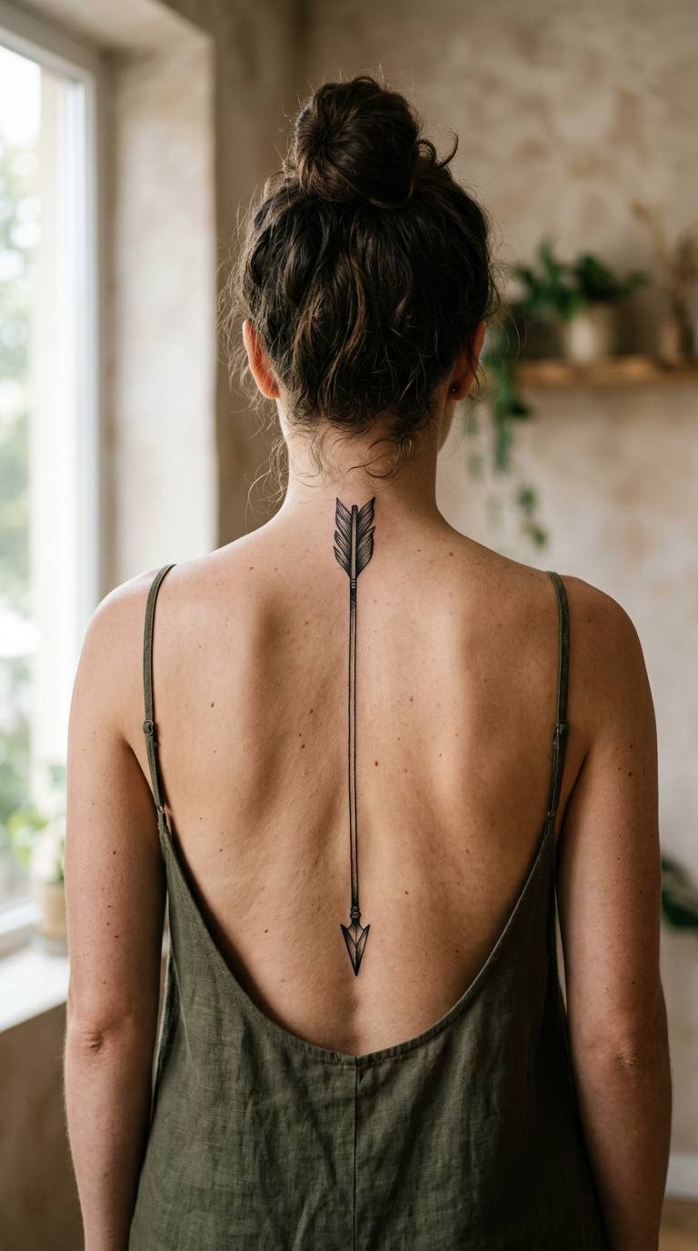 Sun-Moon-Star Column tattoo idea for women