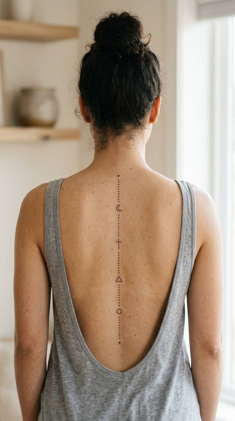 Chakra Dots tattoo idea for women