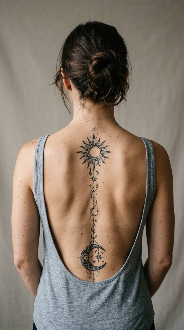 Wildflower Column tattoo idea for women