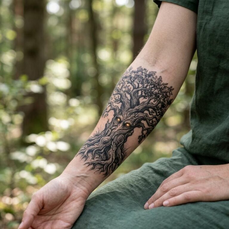 The Ancient Tree tattoo idea for women