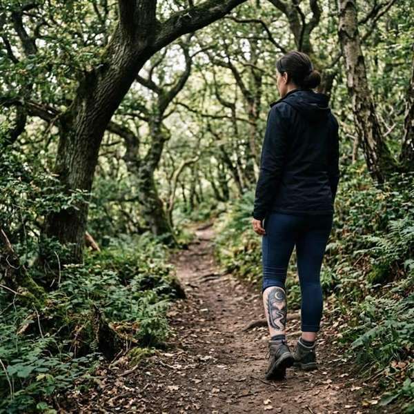 Moonlit Forest Path tattoo idea for women