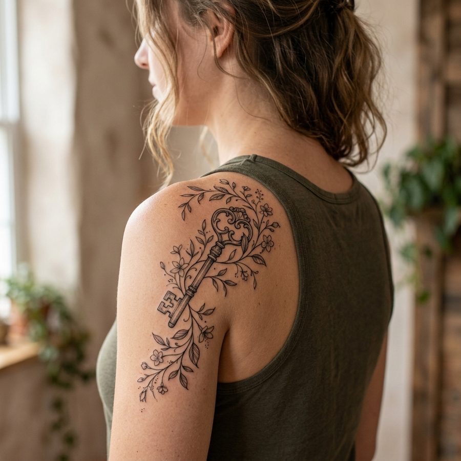 Key of Truths tattoo idea for women