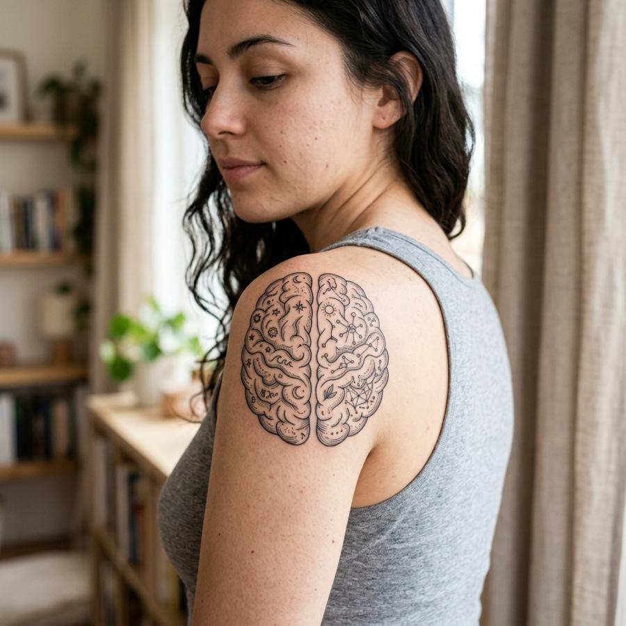 Shared Brain Cell tattoo idea for women