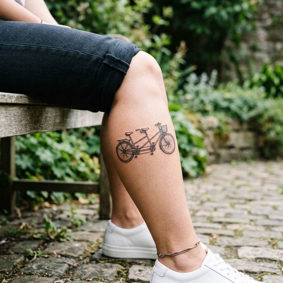 Tandem Bike tattoo idea for women