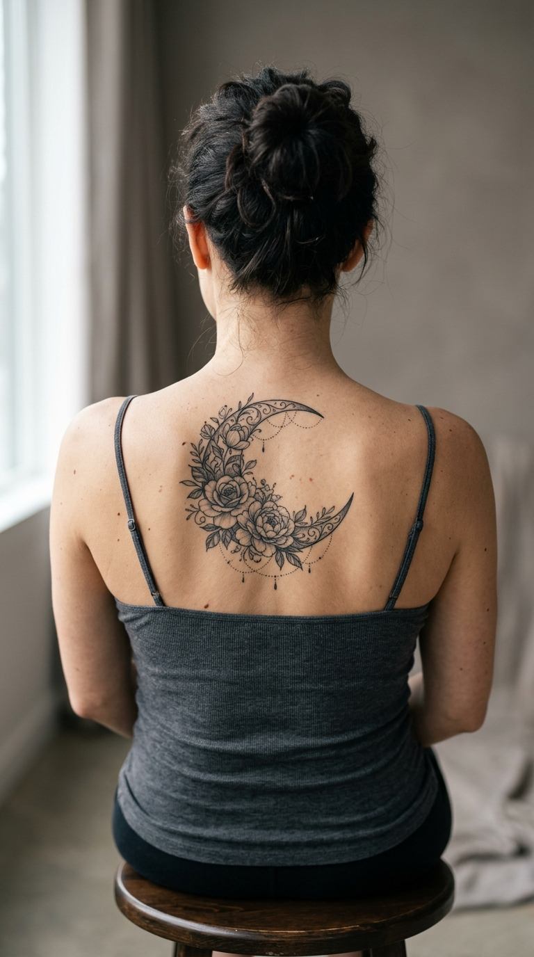Quote Script Arc tattoo idea for women