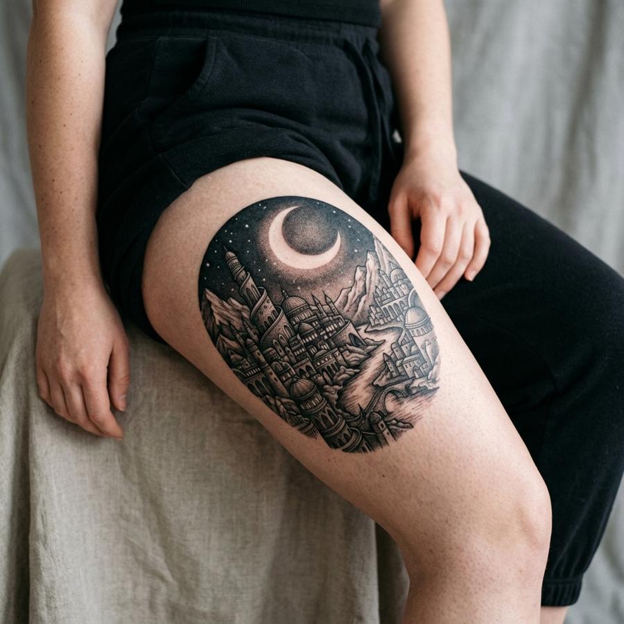 Moon Over Velaris tattoo idea for women