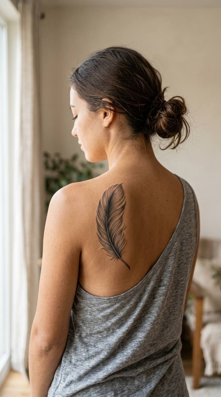 Outer Forearm Vertical tattoo idea for women