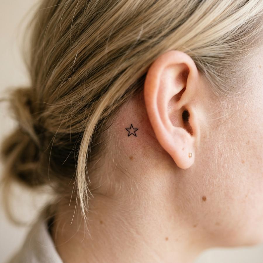 Ear Star tattoo idea for women