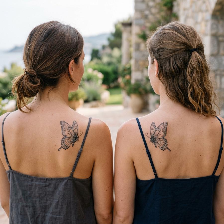 Mirrored Butterflies tattoo idea for women