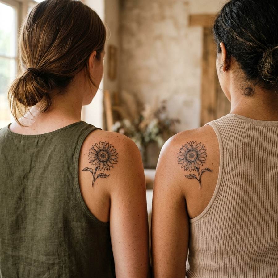 Sunflower Twins tattoo idea for women